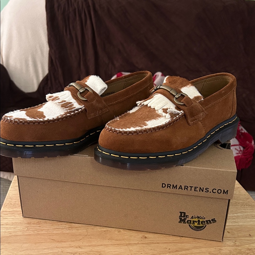 Dr. Martens Brown and White Flats